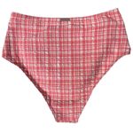 Billabong Medium (10) Hi Retro Swim Bottoms High Waisted Lined Plaid Pink Tide Photo 1