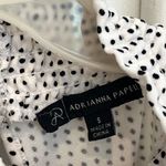 Adrianna Papell Blouse Womens S Polka Dot Sleeveless Ruffle Ruched Photo 6