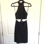 Vintage City Studio Black and Silver Glitter High Neck Mini Dress Size S Photo 1