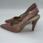 Enzo Angiolini  Eaanara Leather Pink Snake Skin Slingback Heels Women 6M Career Photo 10