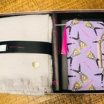 Betsey Johnson  Lipstick Print Wallet & Scarf Gift Set Wristlet NWT Photo 0