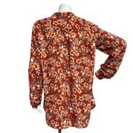 Kut From The Kloth  Rusty Brown Long Sleeve Blouse Roll Tab Sleeve Women Size L Photo 3