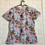 Disney  Mickey Mouse Pluto I ❤️ best friends scrub Top Women's Size M Scrubs Photo 4