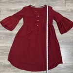 Knox Rose Women Burgundy Lace Front Bell Sleeve Boho Peasant Cottagecore Dress M Photo 11