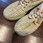 SATORISAN Hamoru Woven Raffia Women’s Ivory Mid Top Sneaker Shoes 39 Size 8 Photo 1
