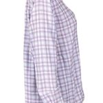 Paige  Lavender & White Plaid cotton button down shirt with chest pocket Medium Photo 2