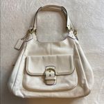 Coach Campbell Triple Entry Pebbled Leather Hobo – Style F24868 in Cream/Ivory Photo 1