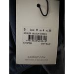 Bardot Amalie VelourVelvet Dress Size 4 NWT Grey Blue | Square Neck | High Slit Photo 8