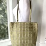 Bath & Body Works Bath & Body Work Sage Green Quilted Faux Suede Tote Bag Purse Photo 0