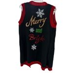 Blizzard Bay M sequin open front Cardigan vest Sweater merry bright snowman Red Size M Photo 1