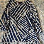 Peck & Peck  Blue and White Striped Top Photo 0