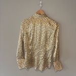 MODA INTERNATIONAL Silk Blend Yellow‎ Geometric Button Down Blouse Size Small Yellow Photo 1