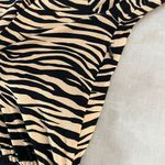 Loft tiger animal print brown and black slinky long sleeve dress size 4 petite Photo 8