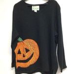 Quacker Factory Vtg  Womens Halloween Sequin Jack O'Lantern Sweatshirt Plus 2X Photo 0