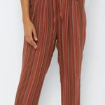 American Eagle  Outfitters Pants Womens Striped Tie Waist Casual Rust Size‎ S Photo 0