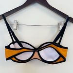 Kinis Orange Black Bralette Bikini Top Adjustable Straps Padded Size G Photo 3