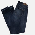 EXPRESS  Size 0R Stretch Repreve Ankle Legging Mid Rise Blue Distressed Raw Hem Photo 1