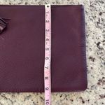 GiGi New York Womens Pebbled Leather Zip Rectangular Clutch Handbag Wine‎ Red Photo 7