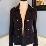 Gap  Y2K Black Fleece Pea Coat Cardigan Jacket Sz M Photo 3