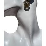 Alexis Bittar White Clear Gray Lucite Crystal Dangling Ball Clip Earrings RARE Photo 0