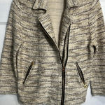 Lucky Brand  Marled Knit Tweed Moto Asymmetrical Zip Up Jacket - Size Medium Photo 1