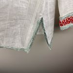 Trina Turk Peacock Embroidered Tunic 100% Cotton Sz Medium Lightweight V-neck Photo 7