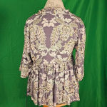 Jaase  Womens Blue‎ Gray Floral Babydoll Shirt Top Blouse Small Photo 1
