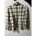 SIONI Women's Medium Plaid Knit Cardigan Sweater Shawl Collar Pocketed Black Photo 4