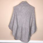 Loft Women’s Wool Blend Gray Button-Up Versatile Cape Poncho Sweater Photo 7