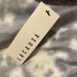 Lacausa NWT  Anthropology Warrior Tie Dyed Crewneck Sweatshirt Blue Grey Size S Photo 3