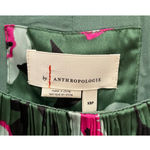 Anthropologie BY Green Pleated Floral Midi Dress Photo 4