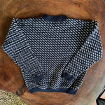 Vintage LL Bean Blue White Birdseye Norwegian Wool Blend Sweater sz Ladies Large Photo 5