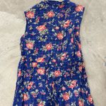 Vintage April Cornell Blue Floral Cottagecore Maxi Dress Size Small Pink Photo 3