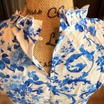 SheIn Blue Floral Patterned Blouse Photo 3