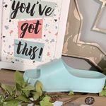 Trendy Beach Shoes Comfy Bali Platform Slides Foamy Aqua Womens 7 Sandals Blue Photo 5