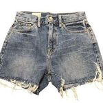 Gap  1969 High Rise Cut-Off Cutoff Denim Jean Shorts Raw Hem Side Slit Size 25 Photo 0