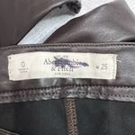 Abercrombie & Fitch Dark Brown Faux Leather Skinny Pants Sz 0 25 Women’s EUC Photo 2