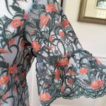 Anthropologie  Moulinette Soeurs Floral Embroidered Mesh Tunic Sky $130 XS Photo 3