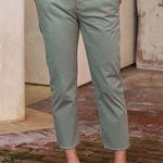 Frank & Eileen Wicklow Italian Chino Cotton Cropped Pants In Rosemary Size 4 Green Photo 0