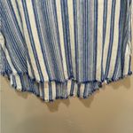 Cloth & Stone ANTHROPOLOGIE BLUE AND WHITE STRIPED FRAYED HEM TOP SZ S Photo 3
