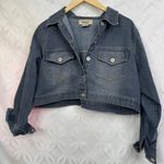NoFuze Y2K Crop Denim Trucker Juniors Jacket Size 2X Blue Photo 2