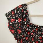 Primark Womens 14 Black Ditsy Floral Smocked Tier Dress Cottage Milkmaid Prairie Photo 3