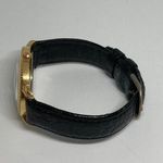 Guess Woman’s gold plated quartz Japan mov  black leather band wrist watch! Photo 4