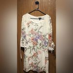 R&K Lace dress women’s size 16 floral print Xl Spring Summer White Pink Wedding Photo 10