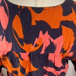 Abel the label Orange Pink Floral Print V Neck Smocked Waist Maxi Dress Size S Photo 7