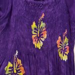 Vintage Tropical Purple Floral Women's Dress Hawaiian Size M Photo 3
