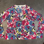 Kate Hill  Vibrant Floral Cotton Blouse - Chic Summer‎ Style L/G Size B-114 Photo 0