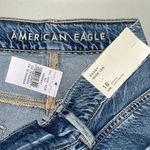 American Eagle  NWT 18 Blue Denim Distressed Super High Rise Baggy Wide Leg Jeans Photo 2