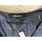 Madewell  Tie-Waist Tiered Midi Dress Windowpane Navy Blue Button Up Size 8 Photo 9