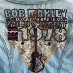 Bob Marley and the wailers embroidered Jean jacket june 18 1978 Blue Size XS Photo 2